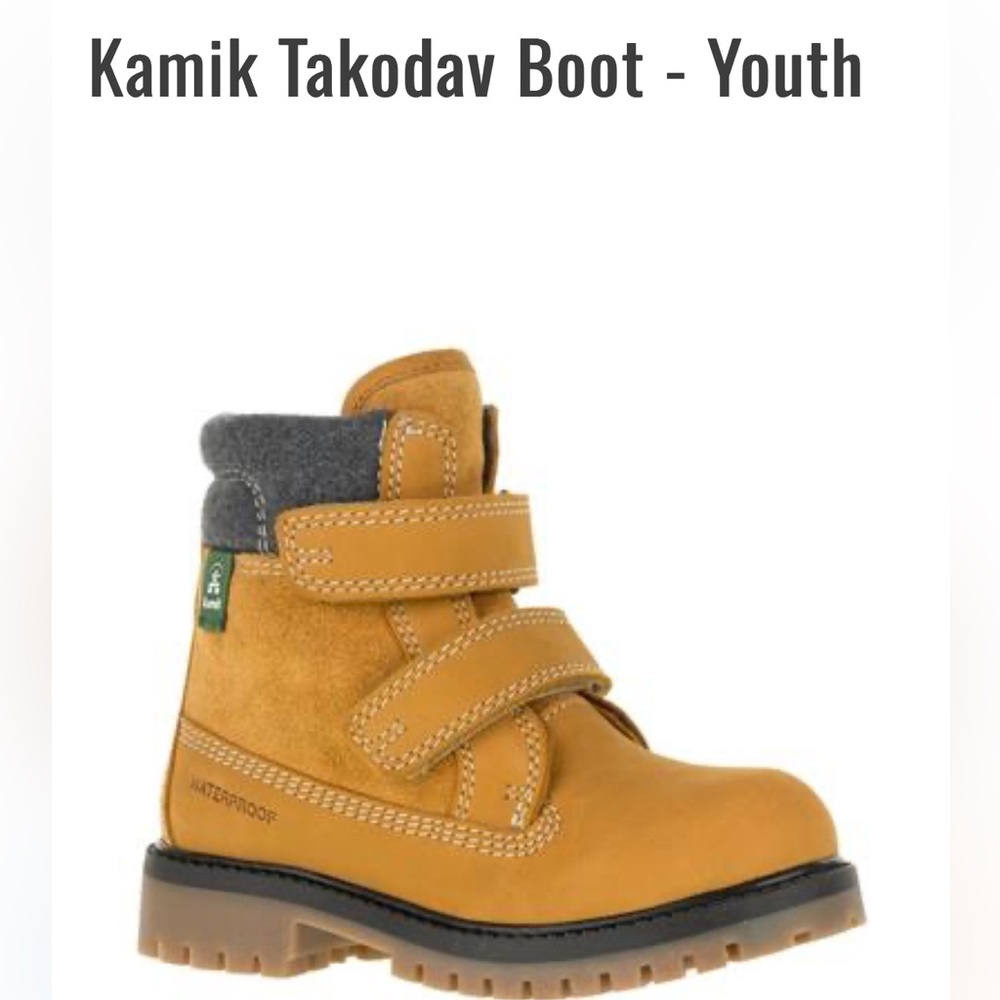 Kamik Kids TakodAV Tan Waterproof Winter Boot Size 5